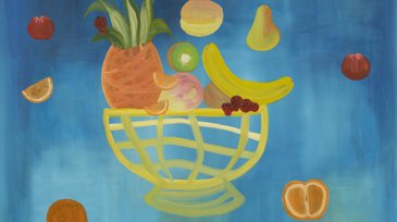 Los planetas frutales. Óleo sobre tela. 180x180cm_2020_GRILLA