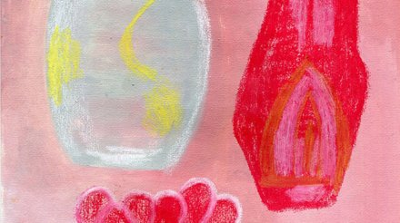 El aroma de las tardes en el patio. Óleo y pastel sobre tela. 200x180cm 2021__GRILLA