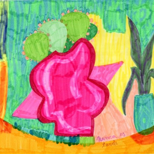 140121 Nunca es tarde. Serie Verano. Fibra sobre papel, 20x24cm, 2021.