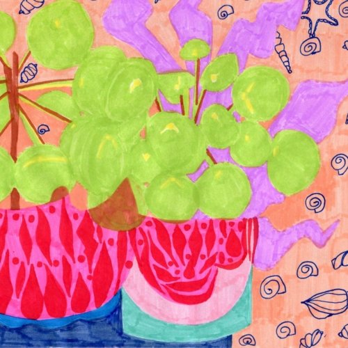 220121. Serie Verano. Fibra sobre papel, 20x24cm, 2021