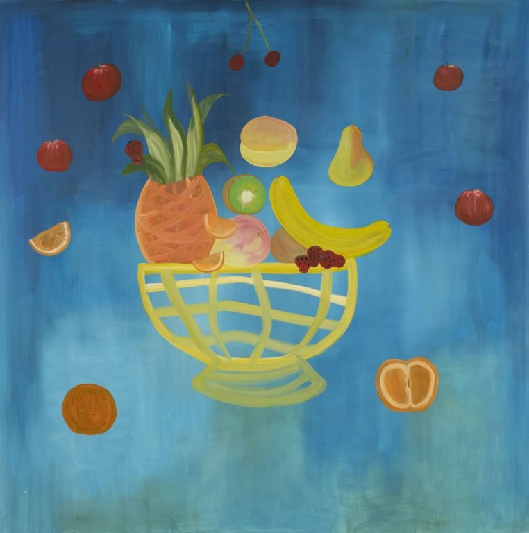 Los planetas frutales. Óleo sobre tela. 180x180cm.2020