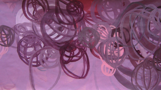 Violeta. Acrílico sobre papel madera. 100 x 200 cm, 2005